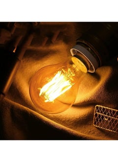HUA QIANG WANG Vintage E27 Edison Bulbs LED Light Bulbs 40W Equivalent,2700K Warm White,Antique Amber Glass Decorative Bulbs,A60 4W LED Filament Bulbs,Pack of 10,Yellow Light  - Image 5