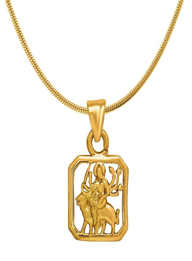 Mahi Exa Collection Durga Gold Plated Religious God Pendant for Men & Women PS6012035G - Image 1