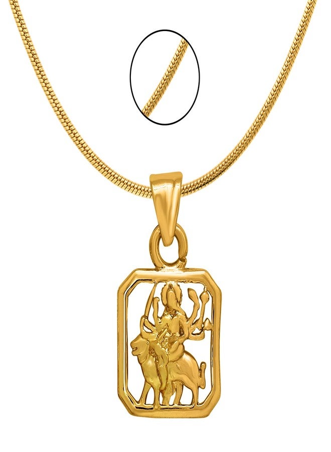 Mahi Exa Collection Durga Gold Plated Religious God Pendant for Men & Women PS6012035G - Image 2