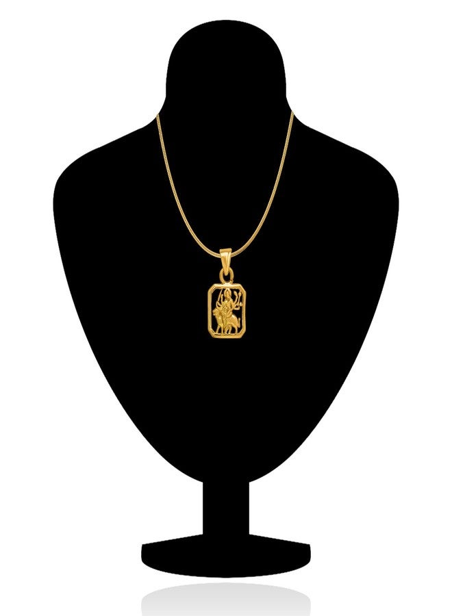Mahi Exa Collection Durga Gold Plated Religious God Pendant for Men & Women PS6012035G - Image 3