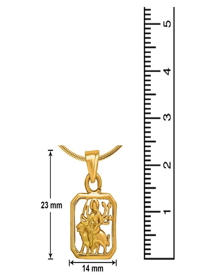 Mahi Exa Collection Durga Gold Plated Religious God Pendant for Men & Women PS6012035G - Image 4