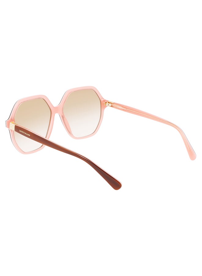 Longchamp نظارة شمسية مستطيلة للحماية من الأشعة فوق البنفسجية للنساء - LO707S-208-5815 - مقاس العدسة: 58 ملم - Image 3