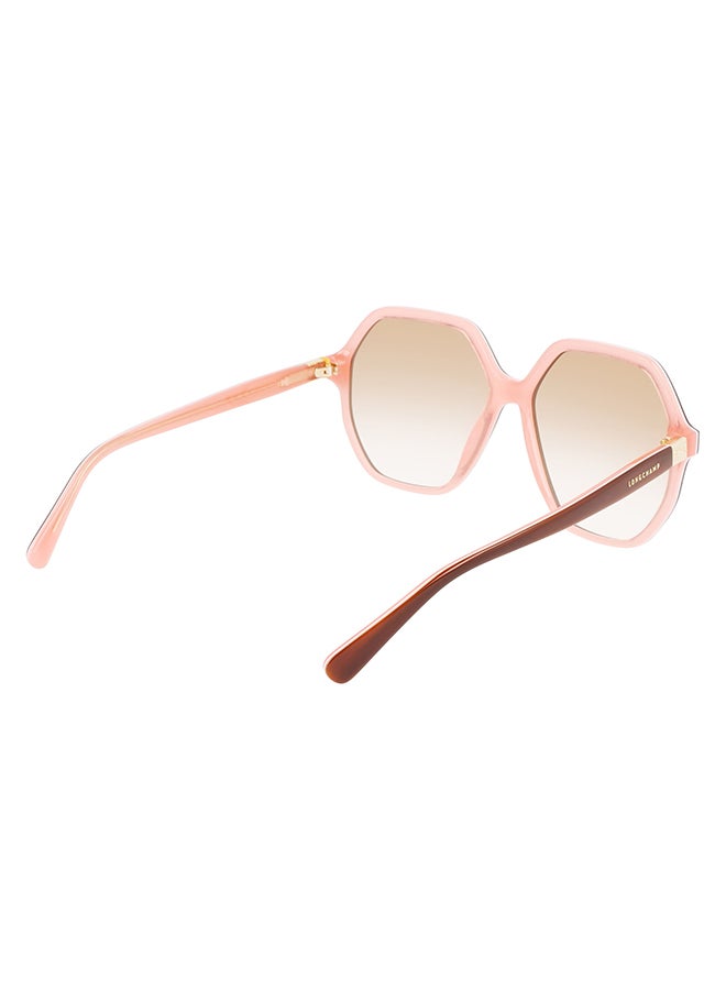 Longchamp نظارة شمسية مستطيلة للحماية من الأشعة فوق البنفسجية للنساء - LO707S-208-5815 - مقاس العدسة: 58 ملم - Image 5