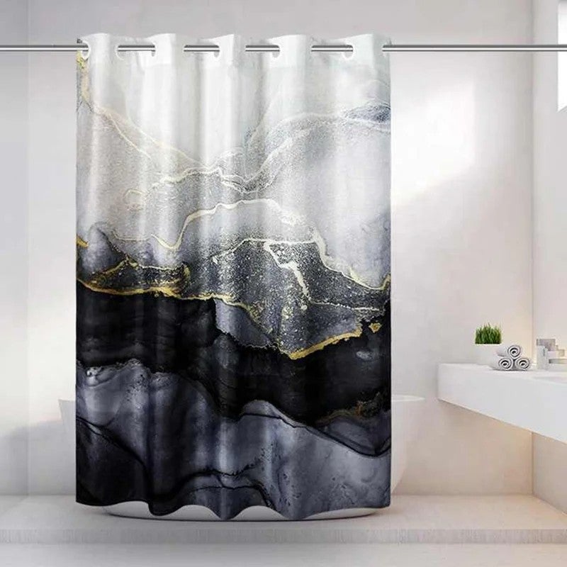 Bluejw Bathroom Waterproof Moldproof Shower Curtain Large Ring Thickened Polyester Shower Curtains with Shower Curtain Rings - Image 2