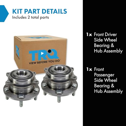 TRQ 2 Piece Front Wheel Bearing & Hub Assembly Set Compatible with 2019-2023 Hyundai Nexo 2015-2019 Sonata 2016-2021 Tucson 2020-2022 Veloster N 2017-2020 Kia Cadenza 2016-2020 Optima 2017-2021 Sport - Image 2