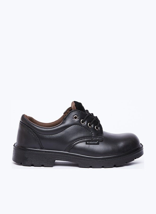 Gladiator 4002 Men’s Steel Toe Leather Safety Shoes, Black, S3 SRC, Low Ankle, Lace-Up - Image 1