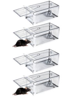 CHT 4 PCS Mouse Trap Small Animal Humane Live Cage Rat Mouse Chipmunk Rodent Voles Hamsters Trap 1 Door Humane Live Animal Mouse Cage Rat Mouse Mice Traps for Indoor and Outdoor Rat Cage 