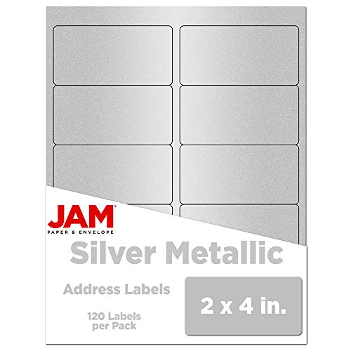 JAM PAPER Shipping Address Labels - Standard Mailing - 2 x 4 - Silver Metallic - 120/Pack - Image 1