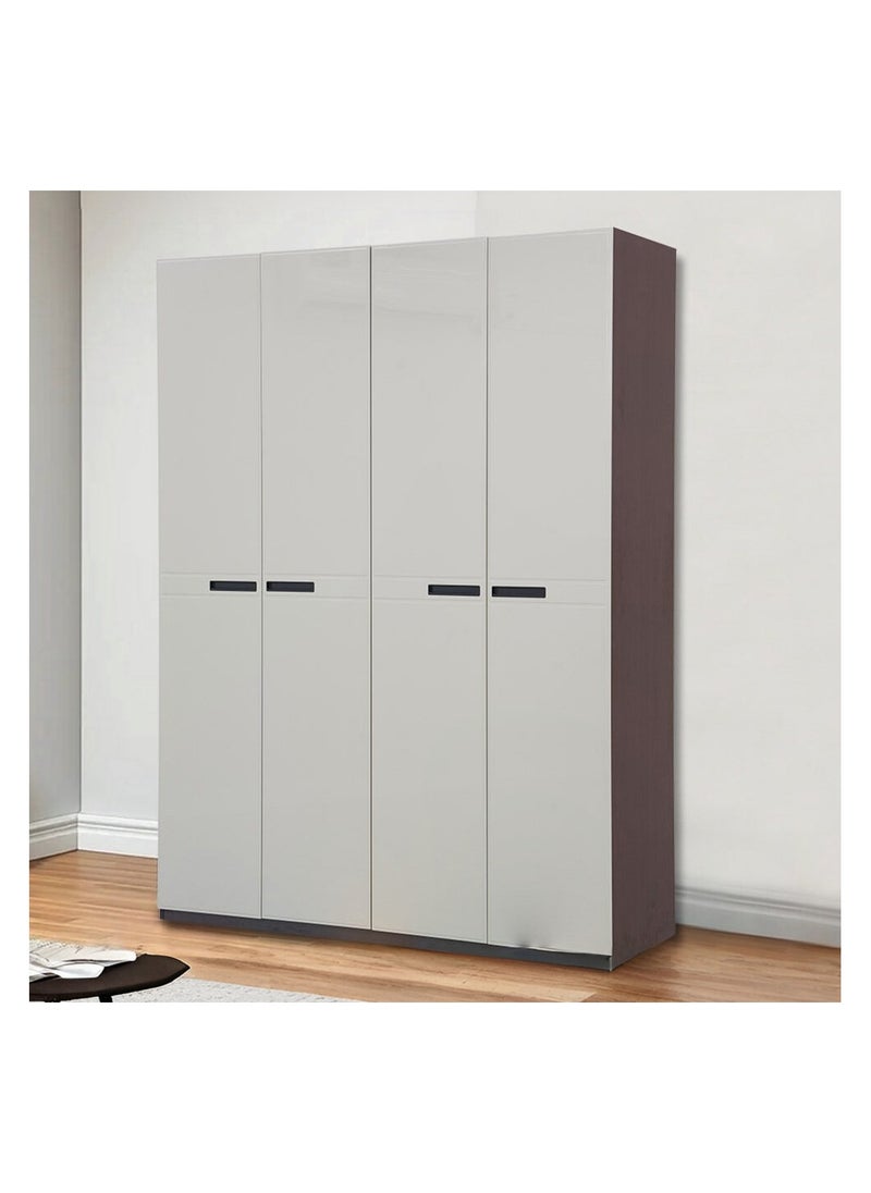 ROYALOAK Royaloak Houston 4 Door Wardrobe – Modern MDF Cupboard with High-Gloss Finish, Durable Freestanding Storage Cabinet for Bedroom  - Image 1