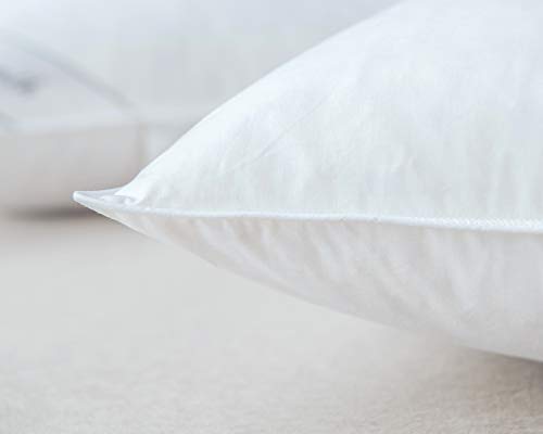 Eastwarmth Natural Goose Down&Feather Pair Hotel Pillows Insert for Side and Back Sleepers, Set of 2 Bedding Soft Pillows 100% Soft Cotton Standard 20x26in - Image 4