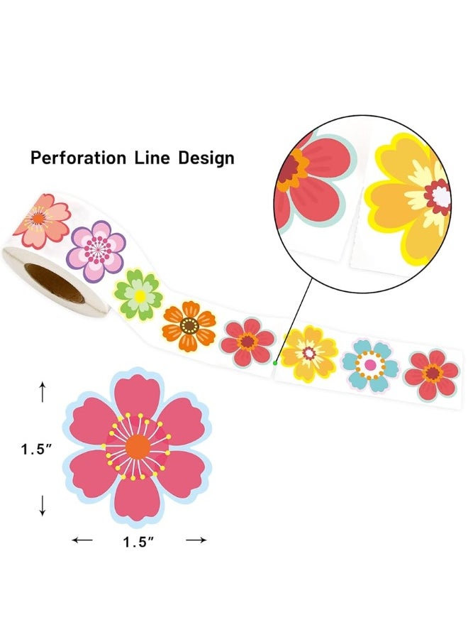 ceiba tree - 500pcs Flower Stickers for Kids Summer Roll Sticker for Envelopes Cards Party Supply Decoration - Image 1