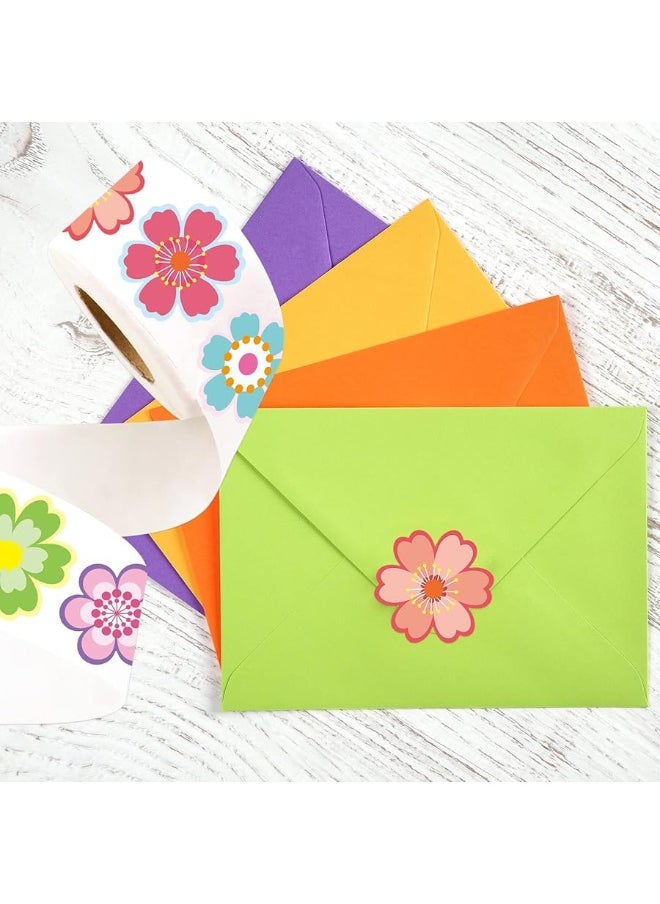 ceiba tree - 500pcs Flower Stickers for Kids Summer Roll Sticker for Envelopes Cards Party Supply Decoration - Image 1
