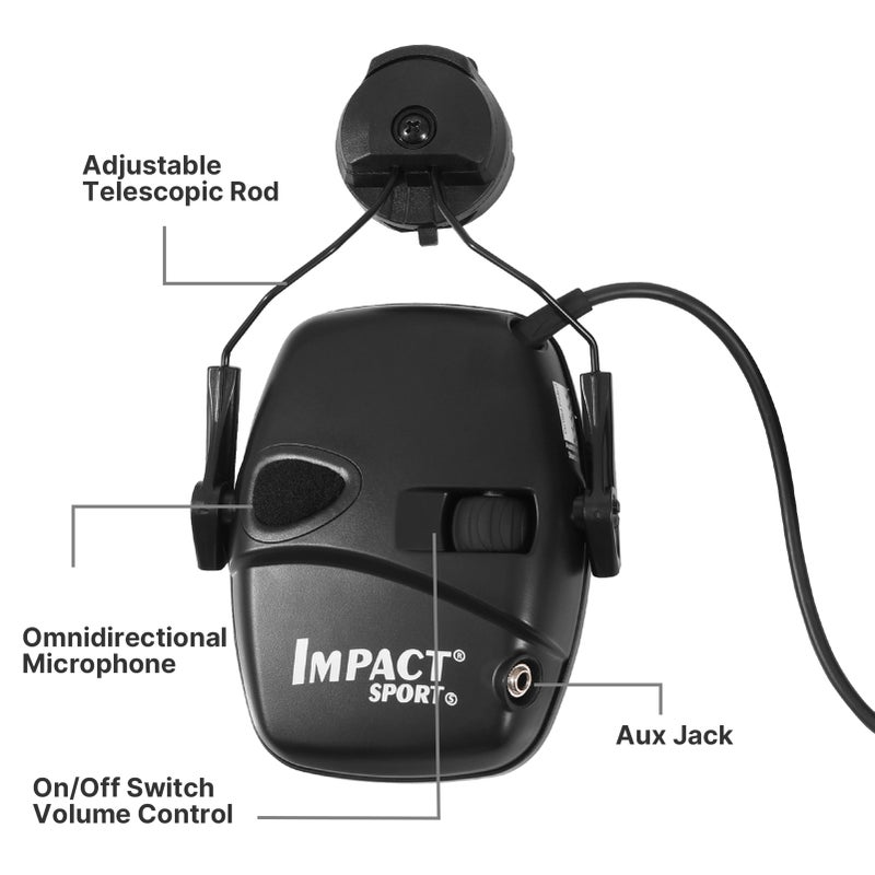Electronic Shooting Headset Helmet Mounted Version Hunting Pickup and Noise Reduction Tactical Headset Hearing Protection Earmuff - Image 3