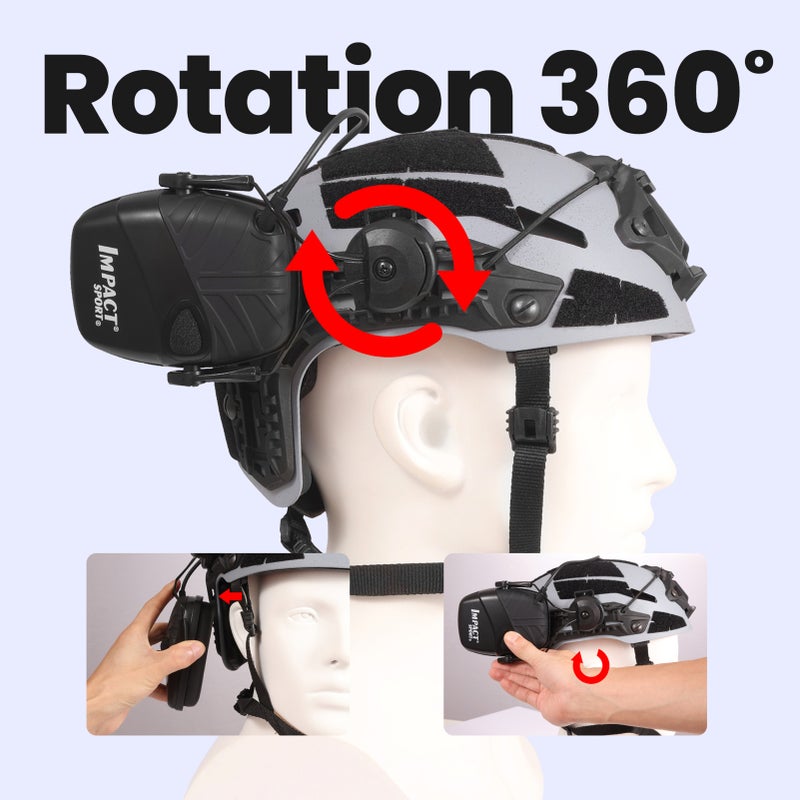 Electronic Shooting Headset Helmet Mounted Version Hunting Pickup and Noise Reduction Tactical Headset Hearing Protection Earmuff - Image 4