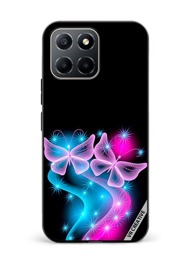 VR CREATIVE Protective Case Cover For Honor X6 Butterfly Pink Black Background Design Multicolour - Image 1