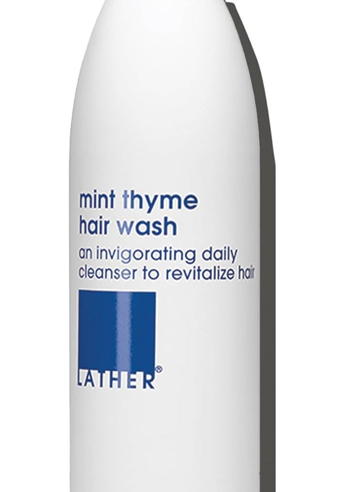 LATHER Mint Thyme Hair Wash - Invigorating Daily Cleanser for Normal to Oily Hair - 240ml - Image 1
