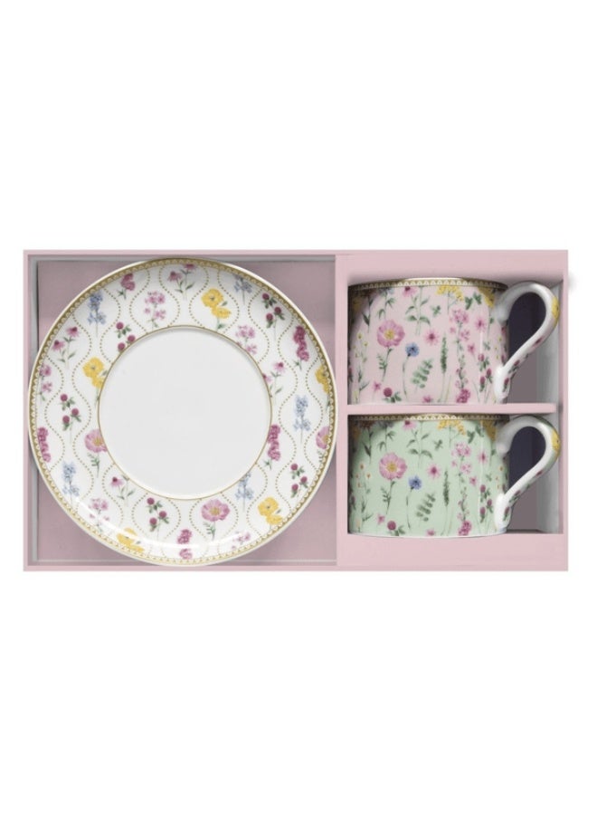 Easy Life 2-Piece Meadow Flowers Cup and Saucer Set Multicolor 240ml - Image 2