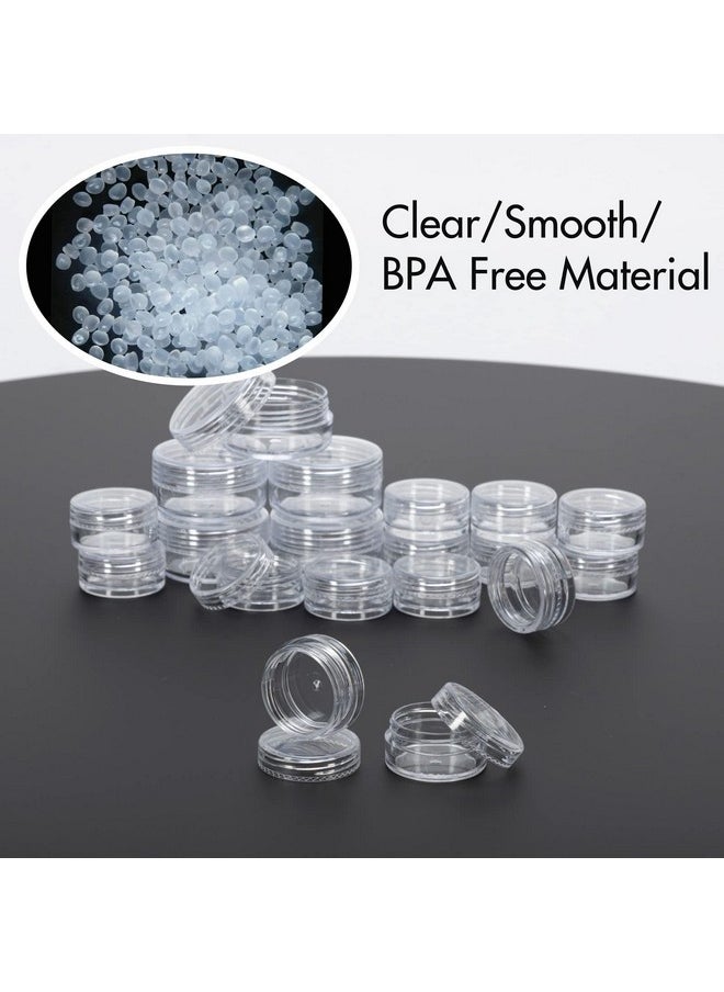 ZEJIA - 10 Gram Sample Containers, 20 Count Cosmetic Containers With Lids, Refillable Empty Sample Jars, Small Plastic Containers With Lids (Full Clear) - Image 1