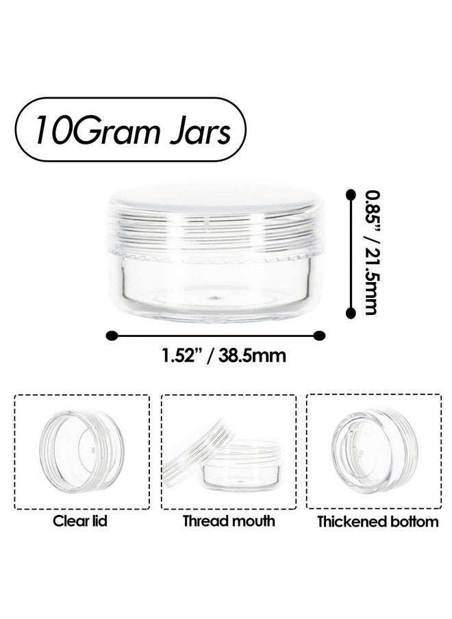 ZEJIA - 10 Gram Sample Containers, 20 Count Cosmetic Containers With Lids, Refillable Empty Sample Jars, Small Plastic Containers With Lids (Full Clear) - Image 1