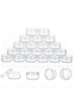 10 Gram Sample Containers, 20 Count Cosmetic Containers With Lids, Refillable Empty Sample Jars, Small Plastic Containers With Lids (Full Clear)