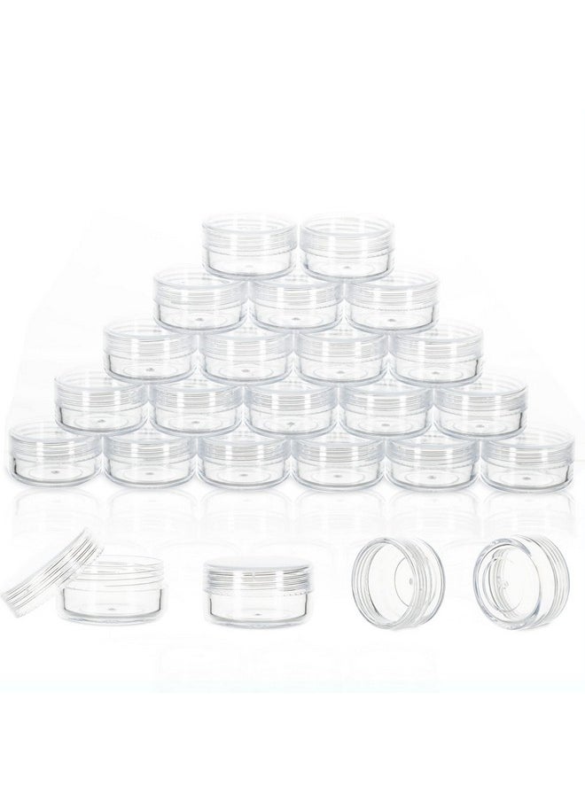 ZEJIA - 10 Gram Sample Containers, 20 Count Cosmetic Containers With Lids, Refillable Empty Sample Jars, Small Plastic Containers With Lids (Full Clear) - Image 1