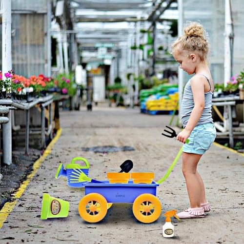 Dimple Garden Wagon & Tools Toy Set Premium 15 Pcs Kids Gardening Tools & Wagon Toy Set - Sturdy & Durable - Top Yd, Beach, Sand, Garden Play Set - Great for Kids & Toddlers - Image 5