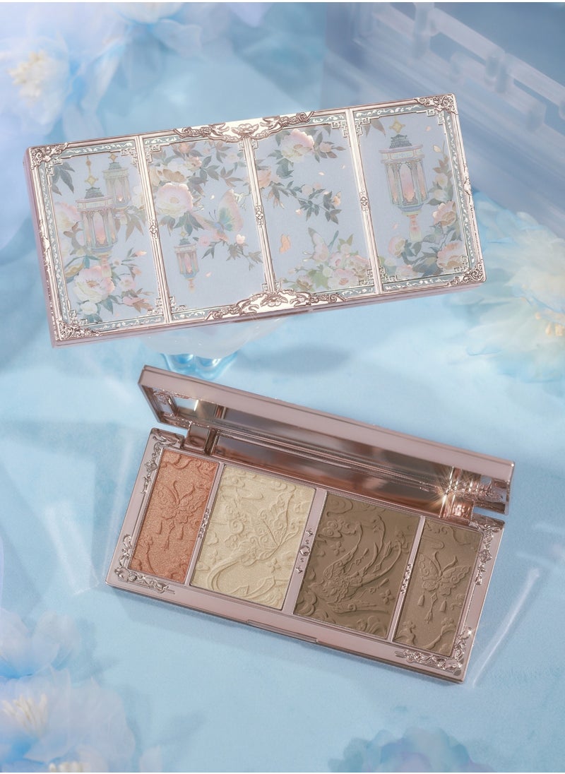 Flower Knows - Butterfly Cloud Collar Embossed Highlight & Contour & Bronzer Palette-01 Leaf Shadow - Image 1