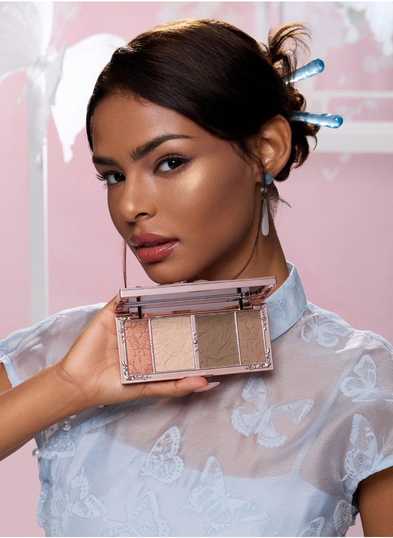 Flower Knows - Butterfly Cloud Collar Embossed Highlight & Contour & Bronzer Palette-01 Leaf Shadow - Image 1
