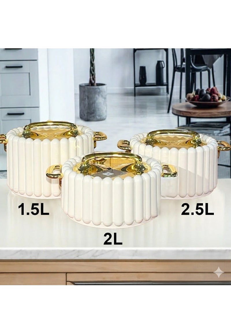 A set of Luxury Food Containers Consisting of 3 pieces, Sizes 1500-2000-2500 - Image 1