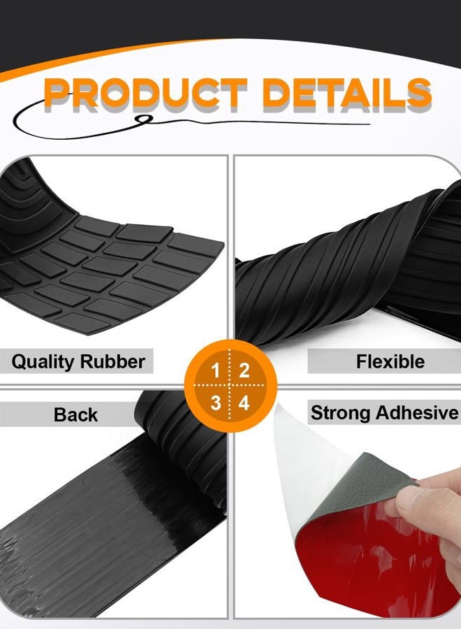 LTDCVTR Car Rear Bumper Protector, 41" x 3.4" Universal Anti-Scratch Rear Bumper Guard for Cars/SUV, Black Heavy Duty Rubber Back Bumper Protector Trunk Automotive Exterior Accessories - Image 3
