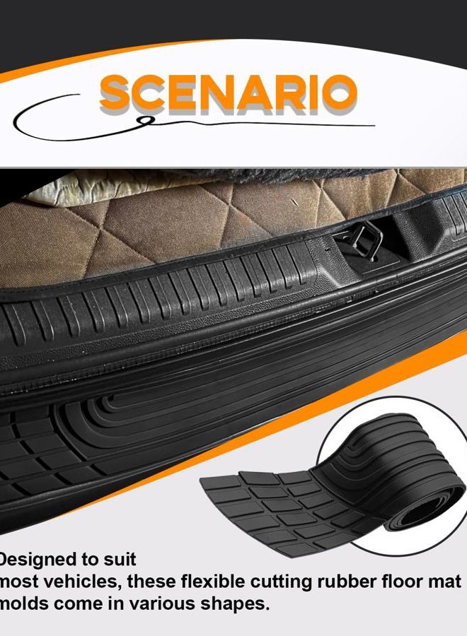 LTDCVTR Car Rear Bumper Protector, 41" x 3.4" Universal Anti-Scratch Rear Bumper Guard for Cars/SUV, Black Heavy Duty Rubber Back Bumper Protector Trunk Automotive Exterior Accessories - Image 2