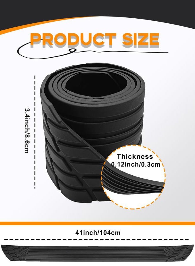LTDCVTR Car Rear Bumper Protector, 41" x 3.4" Universal Anti-Scratch Rear Bumper Guard for Cars/SUV, Black Heavy Duty Rubber Back Bumper Protector Trunk Automotive Exterior Accessories - Image 4