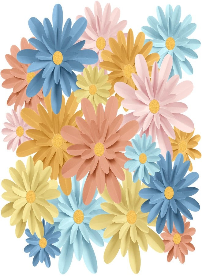 مجموعة موتي مايند من 18 قطعة من زينة الزهور الورقية للجدران، لوحة إعلانات زهور ثلاثية الأبعاد، خلفية زهور ورقية لحفلات الفيستا، خلفية تصوير للفصول الدراسية، حفلة العودة إلى المدرسة (لون الماكرون) - Image 1