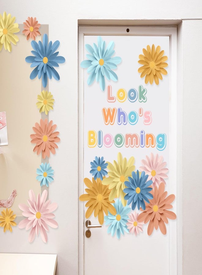 مجموعة موتي مايند من 18 قطعة من زينة الزهور الورقية للجدران، لوحة إعلانات زهور ثلاثية الأبعاد، خلفية زهور ورقية لحفلات الفيستا، خلفية تصوير للفصول الدراسية، حفلة العودة إلى المدرسة (لون الماكرون) - Image 5