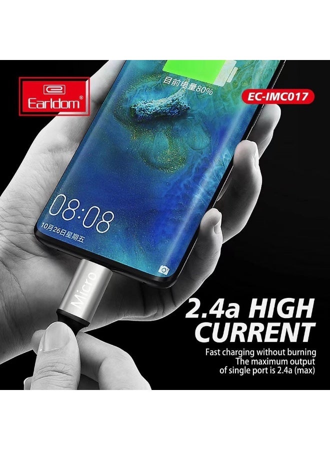Earldom Cable IMC017 USB A Fast Cable 3 in 1 Type-C / Lightning / Micro  – Black - Image 4