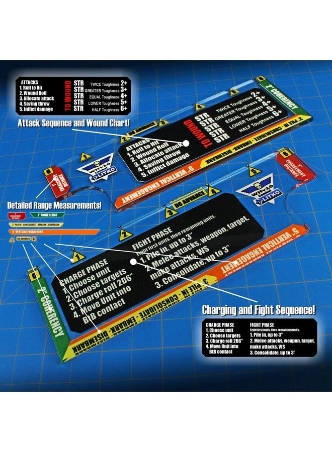 LITKO Gauge Set | Compatible with Warhammer 40K 10th Edition | Movement | Shooting | Fight | Close Combat | WH40K Templates (6-inch Combat Gauge) - Image 5