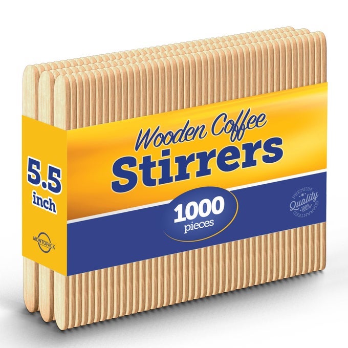 WOODEN COFFEE STIRRERS BULK PACK OF 1000 55 DISPOSABLE WOOD STIR STICKS FOR HOT OR COLD BEVERAGES COCKTAILS ROUND EDGES SPLINTERFREE FOOD SAFE IDEAL FOR POPSICLES AND CRAFTS