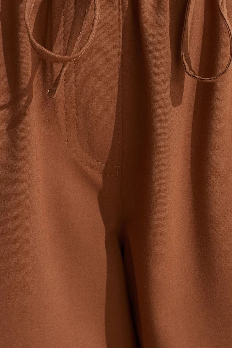 Dilvin Walnut Brown DILVIN Women’s Wide-leg Jersey Trousers for Women | Best Price UAE