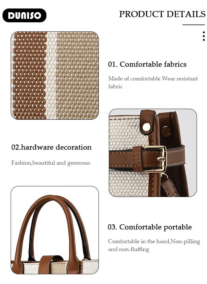 DUNISO Elegant Women's Handbag,Crossbody Bag with Removable Shoulder Strap,Large Capacity Tote Bag Shoulder Bag Fashion Ladies Satchel Bag for Women/Ladies Office Travel Daily Bag  - Image 4