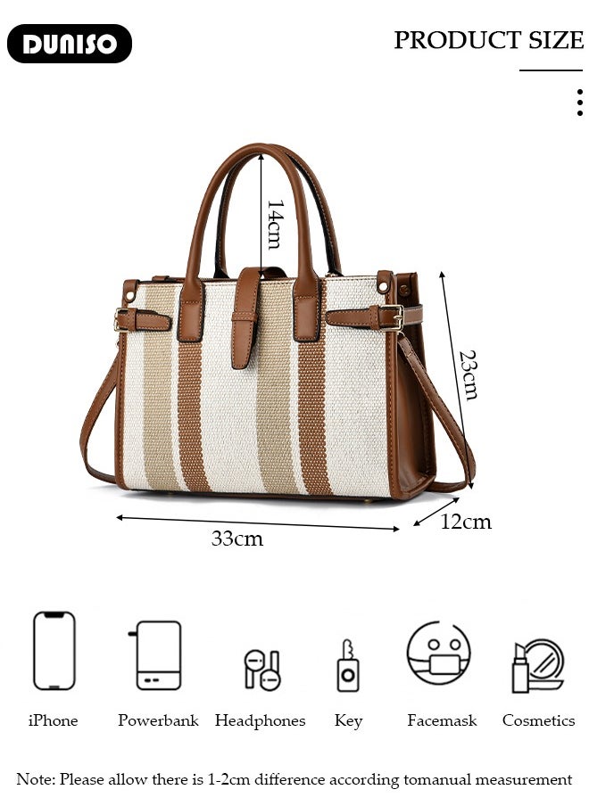 DUNISO Elegant Women's Handbag,Crossbody Bag with Removable Shoulder Strap,Large Capacity Tote Bag Shoulder Bag Fashion Ladies Satchel Bag for Women/Ladies Office Travel Daily Bag  - Image 2