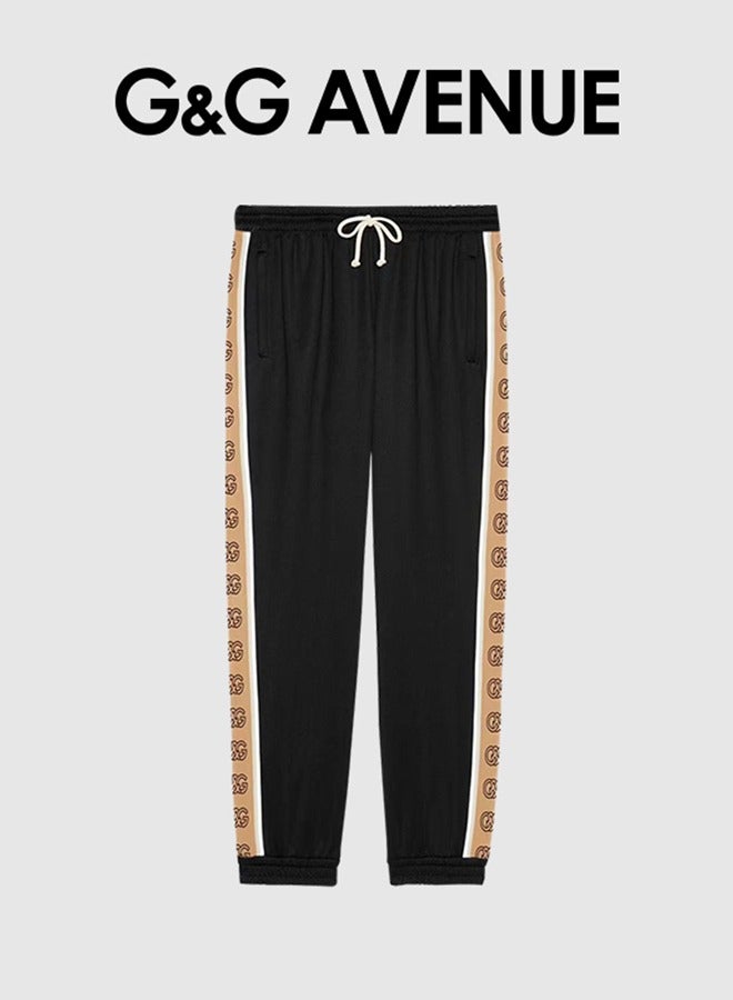 G&G AVENUE Spring and autumn New High Quality Men's Drawstring Casual Sports Pants Black Jogging Fashion Pure Cotton Exercise Outdoor Versatile Drawstring Elastic Sports Pants - Image 1
