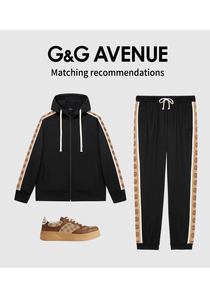 G&G AVENUE Spring and autumn New High Quality Men's Drawstring Casual Sports Pants Black Jogging Fashion Pure Cotton Exercise Outdoor Versatile Drawstring Elastic Sports Pants - Image 3