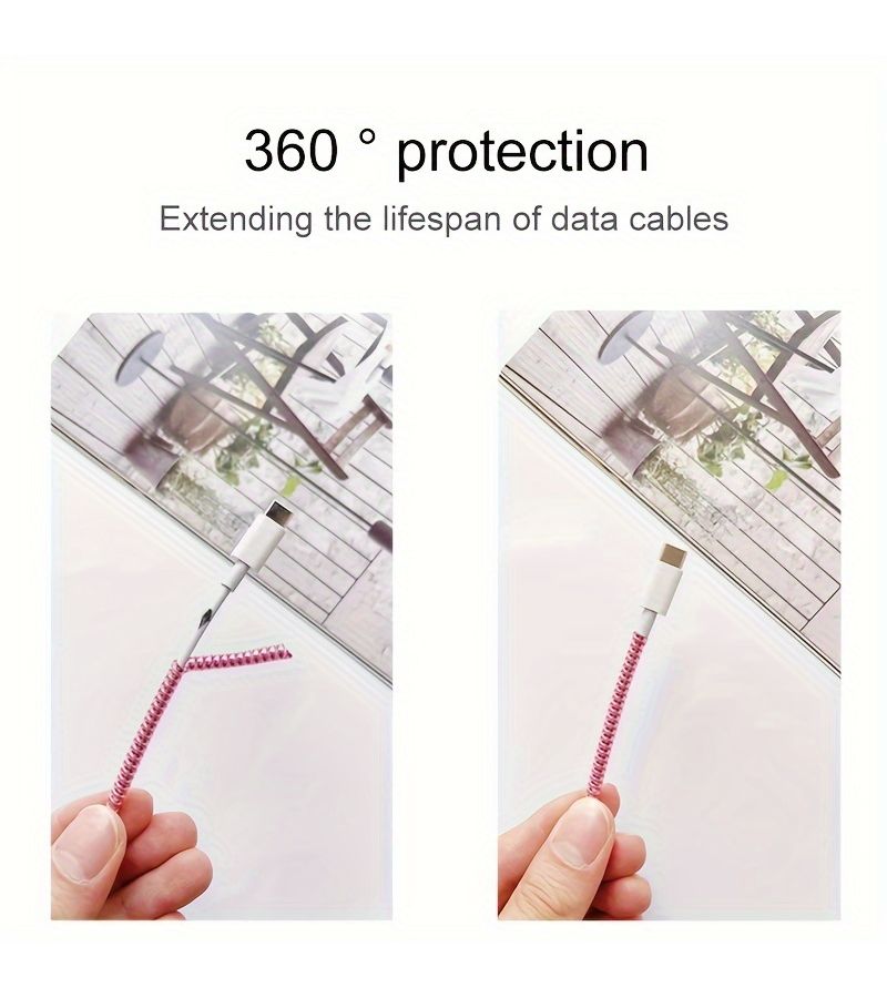 Laser Silvery Mobile Data Cable Protective Sleeve Anti Breaking Charging Cable Winding Protection Rope - Image 4