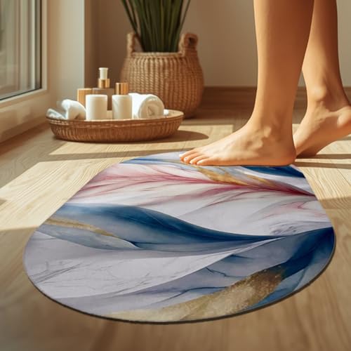 Dwella - Anti-Fatigue Kitchen Rug Set – 2 Pcs Cushioned Non-Skid Leaves Design Rubber Mats, Soft & Water Absorbent Comfort Rugs, Machine Washable Runners for Kitchen, Laundry – 120x40cm & 40x60cm - Image 1
