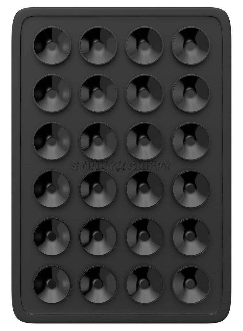 StickyGrippy Suction Phone Case Mount, Silicon Adhesive Phone Accessory for iPhone and Android, Hands-Free Fidget Toy Mirror Shower Phone Holder, Tiktok Videos and Selfies (Black) - Image 2