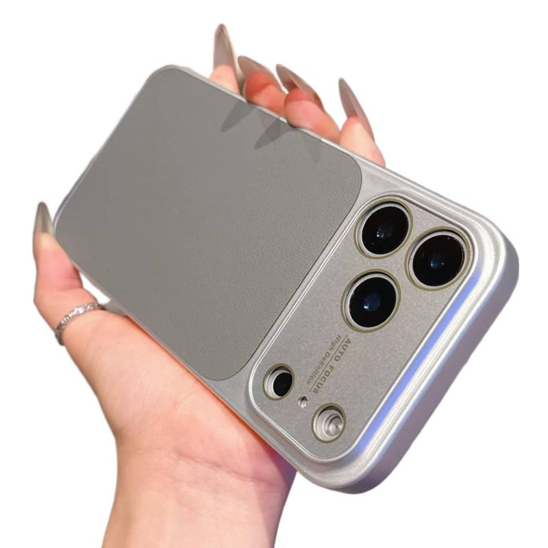 Acrylic Protective Case for iPhone 13 with Drop Protection and Large Window plus Shockproof plus Leather Texture plus Lens Protector in Black - Image 2