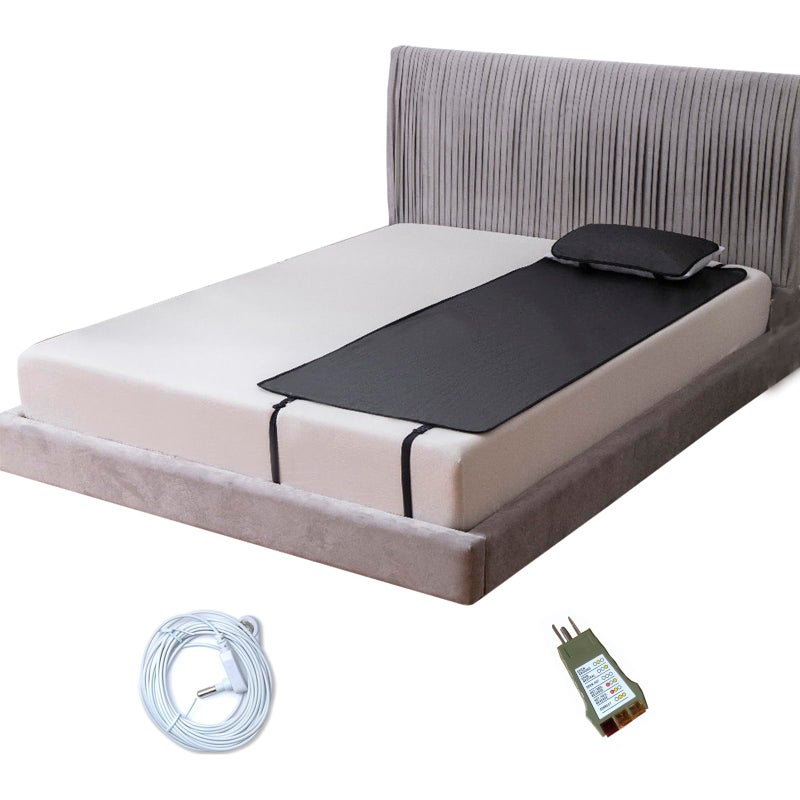 HUNAIGEE Breathable Grounding Mattress Pad Grounding Mat Kit for Bed Grounding Mats for Sleeping Plus 15ft Grounding Cord 28 x 71inch Grounding Sleep Mat Earthing Sheet 100 Conductive Leatherette