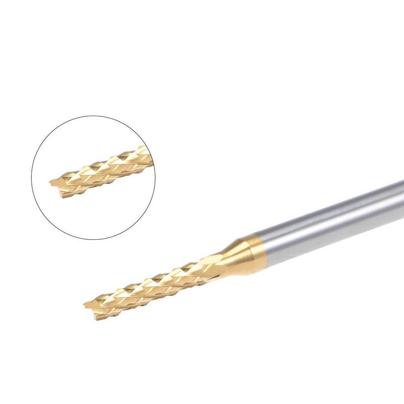 Nxtop 10Pcs 2mm Titanium Coat Carbide End Mill Engraving Milling Cutter CNC Router Bits for PCB Machine, 1/8" Shank - Image 3