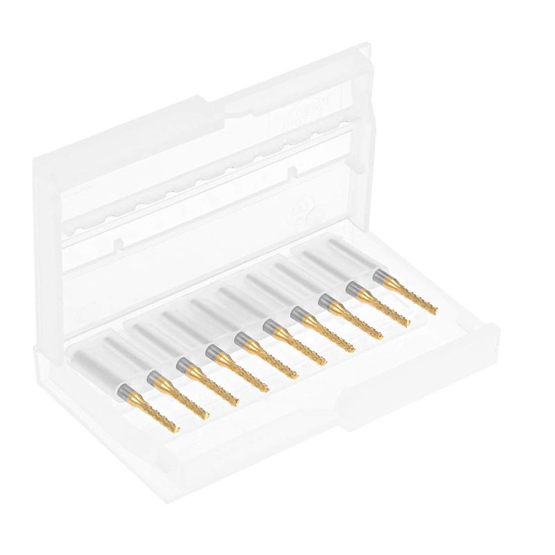 Nxtop 10Pcs 2mm Titanium Coat Carbide End Mill Engraving Milling Cutter CNC Router Bits for PCB Machine, 1/8" Shank - Image 4