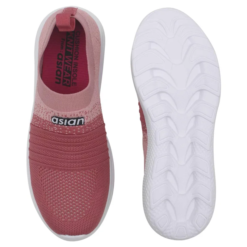 أسيان Peach Slip-On Sports Shoes for Women